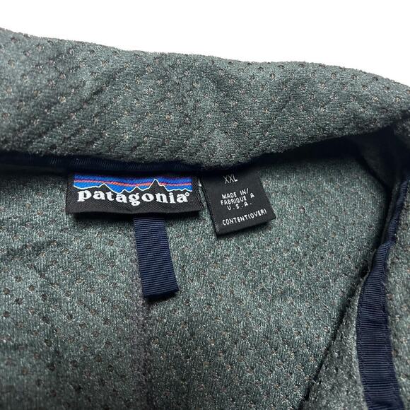 Patagonia Vintage 90s USA made Deep Pile Grey Fleece Cardigan Sweater Jacket XXL - Picture 5 of 6